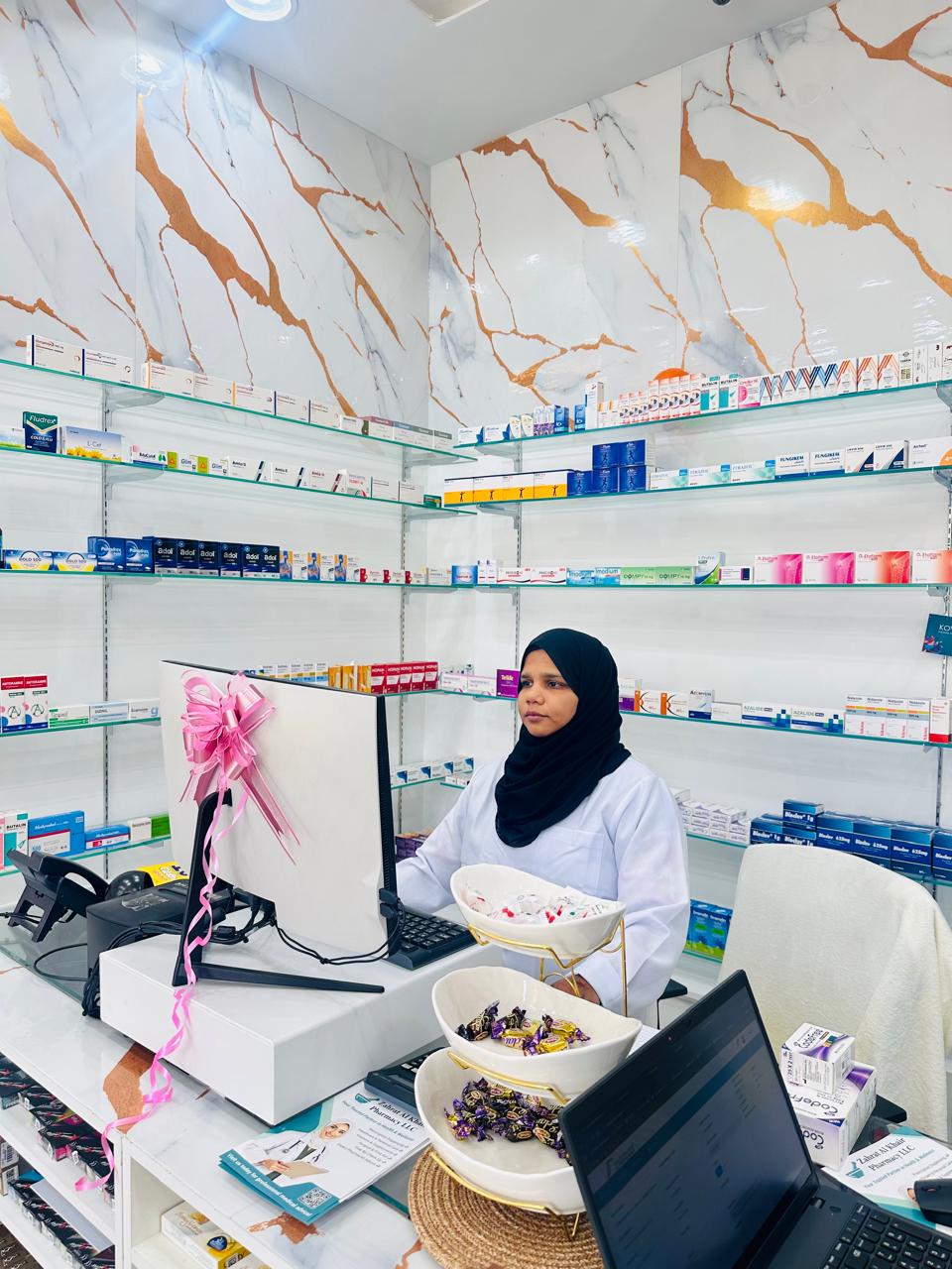 Pharmacist service counter